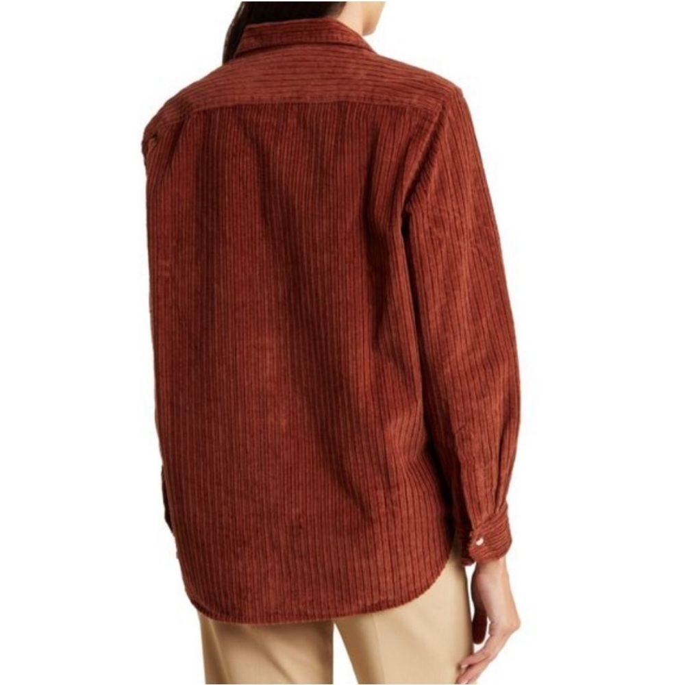 NWT FRANK & EILEEN Corduroy Eileen Shirt Brown Button Down Top XS - Picture 2 of 5